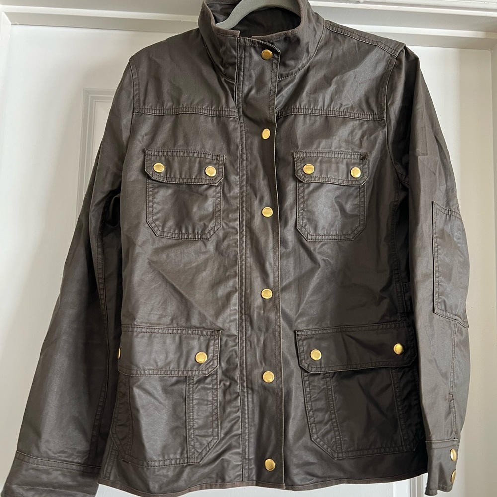J Crew waxed cotton field jacket